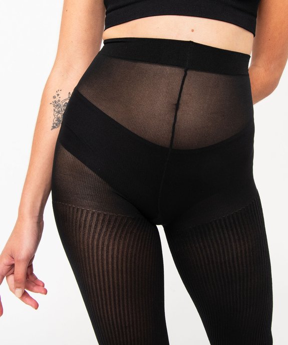 Collant fantaisie en maille côtelée femme - Dim Style  vue3 - DIM - GEMO