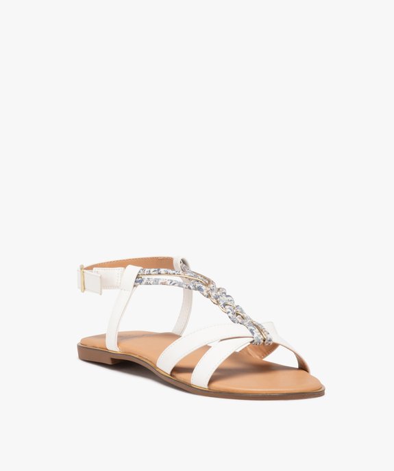 Sandales plates esprit salomé à détail fleuri femme vue3 - GEMO (CASUAL) - GEMO