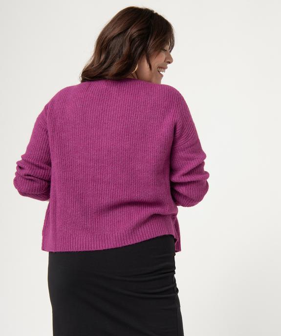 Gilet femme grande taille en grosse maille et boutons fantaisie vue3 - GEMO (G TAILLE) - GEMO