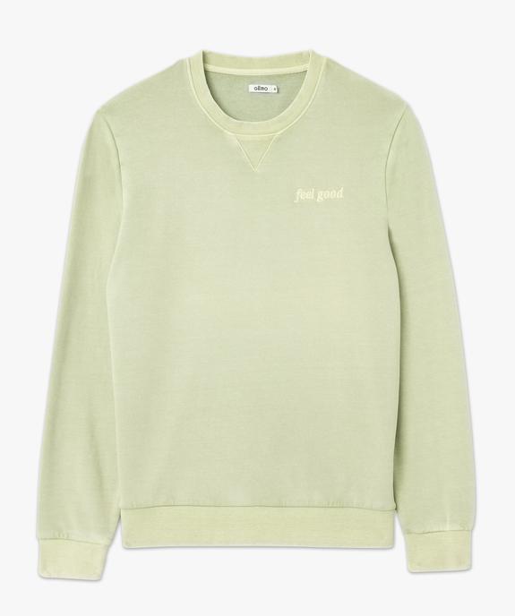 Sweat coloris unique avec broderie poitrine homme vue4 - GEMO (HOMME) - GEMO