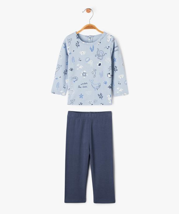 Pyjama 2 pièces en coton à motifs marins bébé garçon vue1 - GEMO 4G BEBE - GEMO
