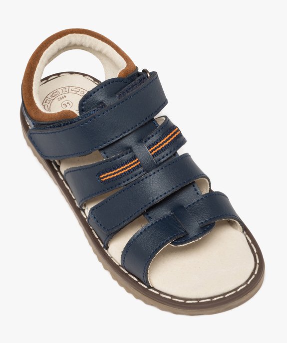 Sandales garçon en cuir multibrides scratch et semelle crantée - Alma planète vue5 - ALMA - GEMO