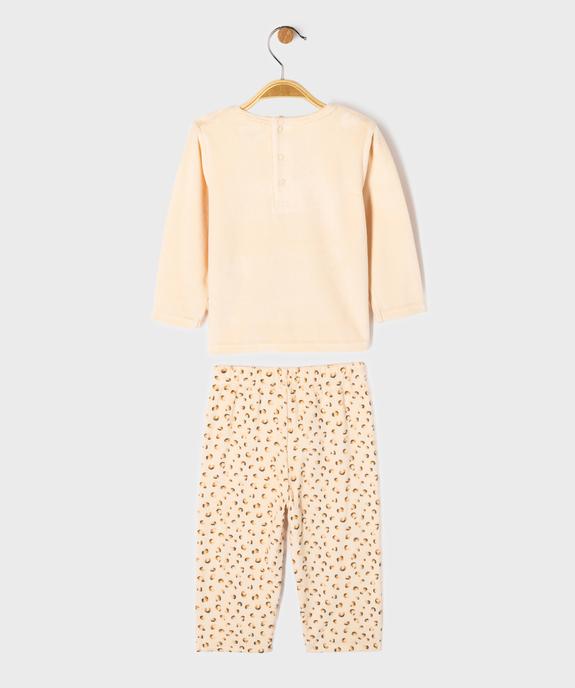 Pyjama 2 pièces en velours à motif léopard bébé fille vue4 - GEMO 4G BEBE - GEMO