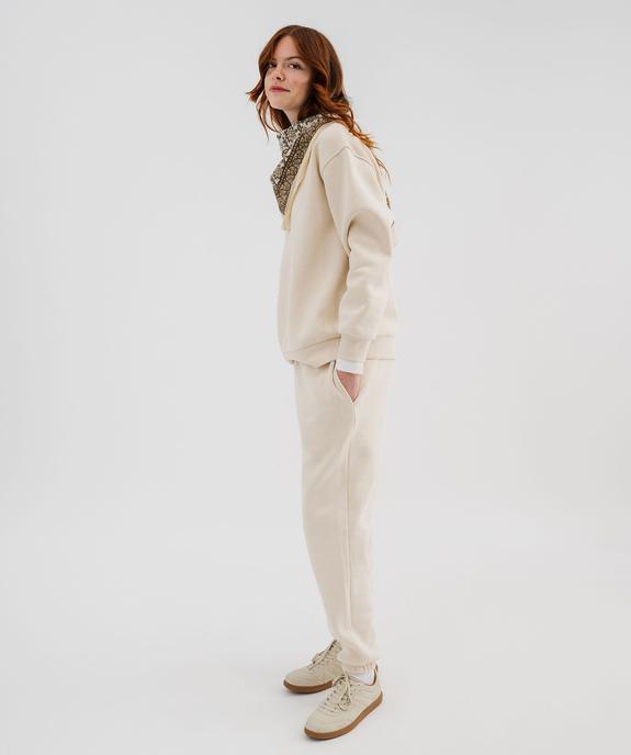 Sweat à col rond en molleton uni femme vue4 - GEMO 4G FEMME - GEMO