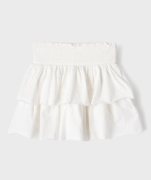 Jupe courte à volants à taille smockée fille vue1 - GEMO 4G FILLE - GEMO