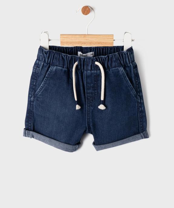 Short en jean avec taille ajustable bébé garçon vue1 - GEMO(BEBE DEBT) - GEMO