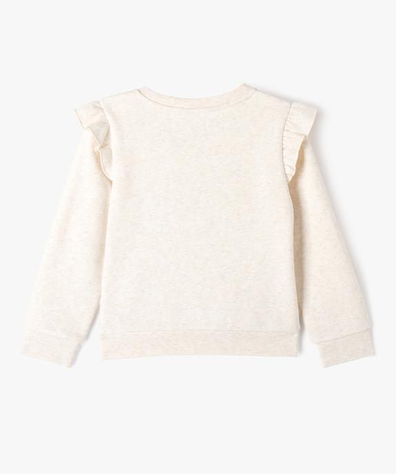 Sweat à motifs fleuris avec volants sur les épaules fille vue3 - GEMO 4G FILLE - GEMO