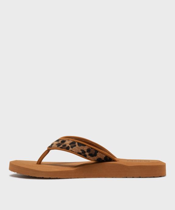 Tongs de plage à motif léopard femme - Isotoner vue3 - ISOTONER - GEMO