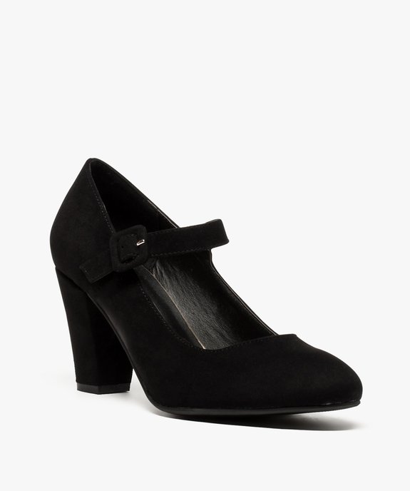 Escarpins femme Mary Jane à boucle en suédine vue2 - GEMO(URBAIN) - GEMO