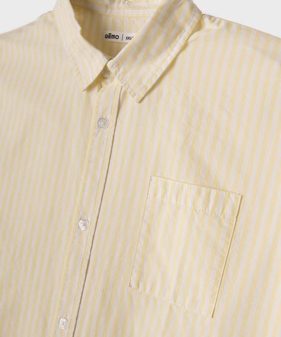 Chemise manches longues rayée en coton fille vue2 - GEMO (JUNIOR) - GEMO