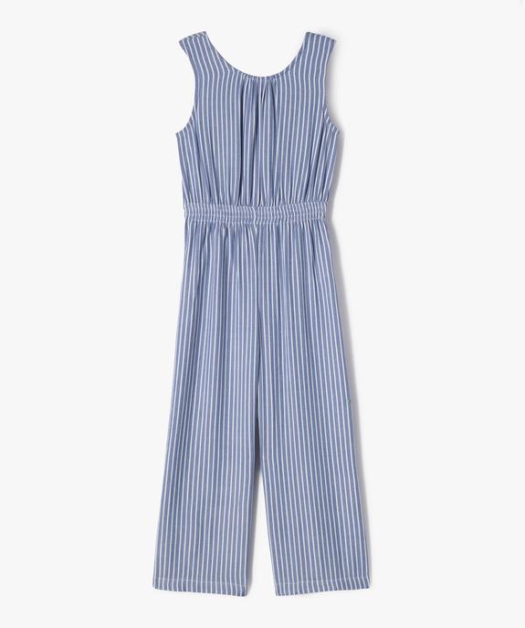 Combinaison pantalon sans manches à rayures fille vue1 - GEMO 4G FILLE - GEMO
