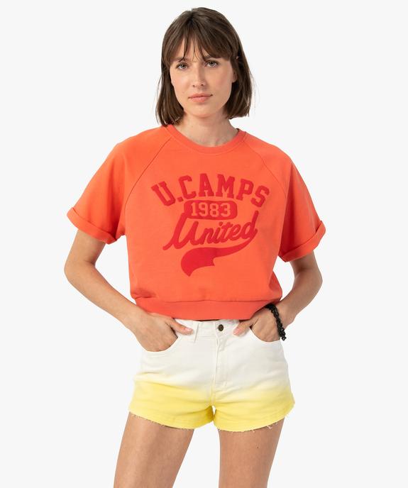 Sweat femme court à manches courtes – Camps United vue2 - CAMPS UNITED - GEMO