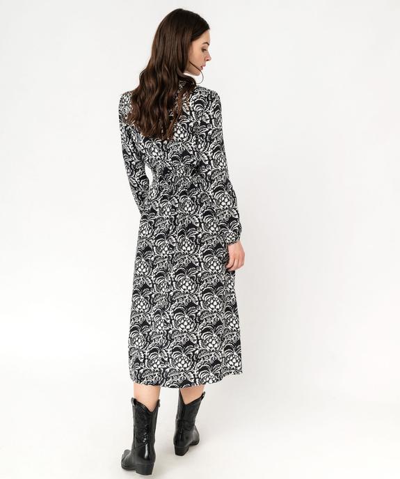 Robe longue à motifs fleuris décolleté cache-coeur femme vue3 - GEMO(FEMME PAP) - GEMO