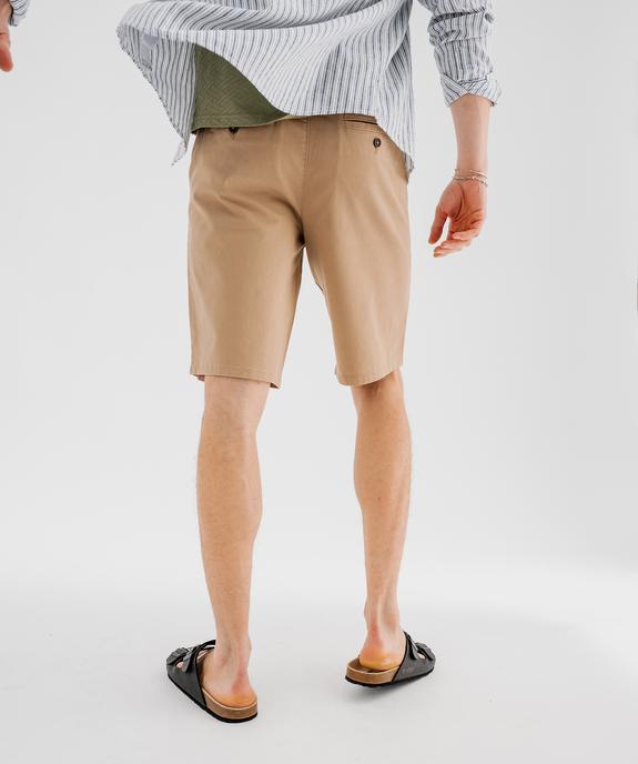 Bermuda chino coupe regular en coton stretch homme vue3 - GEMO 4G HOMME - GEMO