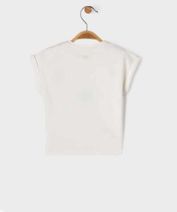 Tee-shirt manches courtes avec motifs brodés bébé fille vue4 - GEMO 4G BEBE - GEMO