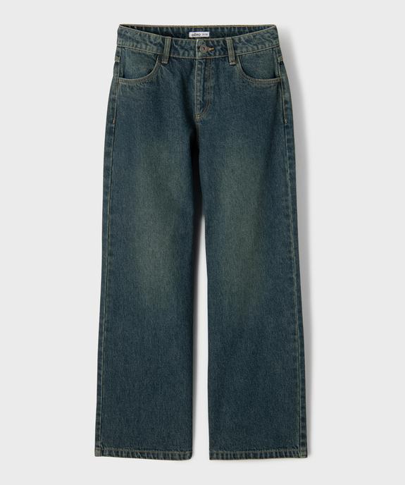 Jean baggy en denim de coton délavé fille vue2 - GEMO (JUNIOR) - GEMO