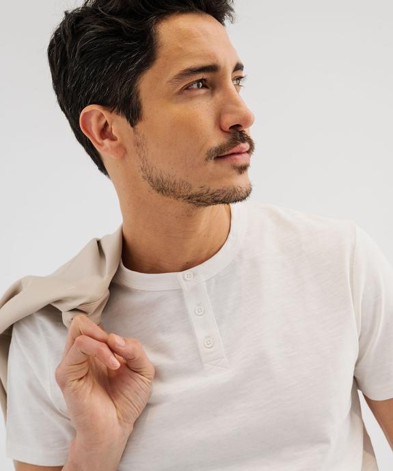 Tee-shirt manches courtes col tunisien homme vue2 - GEMO (HOMME) - GEMO