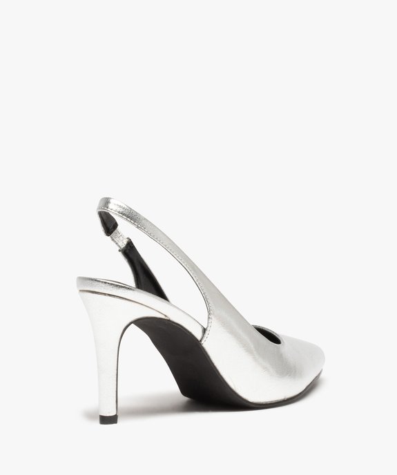 Escarpins femme ouverts à talon fin et bout pointu  vue4 - GEMO(URBAIN) - GEMO