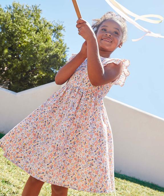 Robe de cérémonie fille à motifs fleuris avec jupon vue4 - GEMO (ENFANT) - GEMO