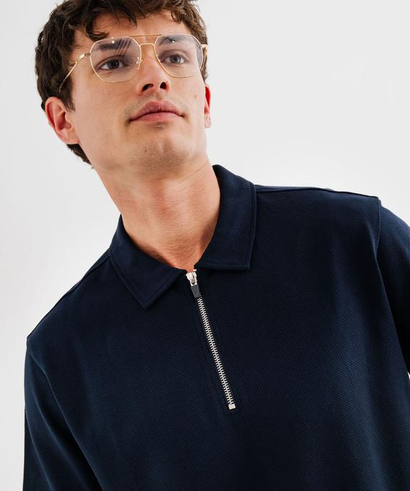 Polo manches courtes à col zippé homme vue2 - GEMO 4G HOMME - GEMO
