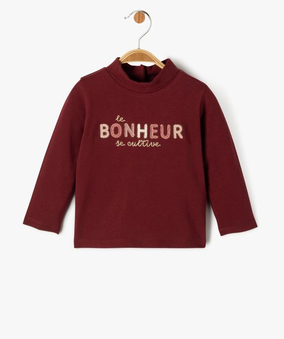 Tee-shirt manches longues et col roulé imprimé bébé fille vue1 - GEMO(BEBE DEBT) - GEMO