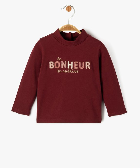 Tee-shirt manches longues et col roulé imprimé bébé fille vue1 - GEMO(BEBE DEBT) - GEMO