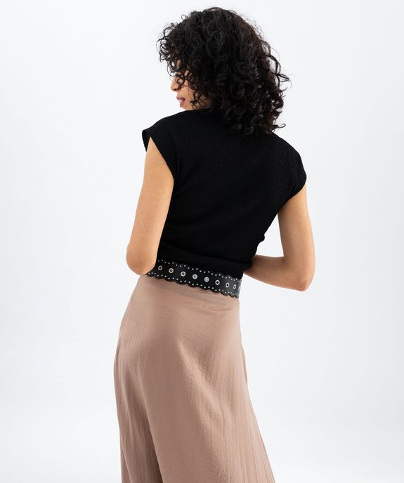Tee-shirt sans manches à col montant femme vue3 - GEMO(FEMME PAP) - GEMO