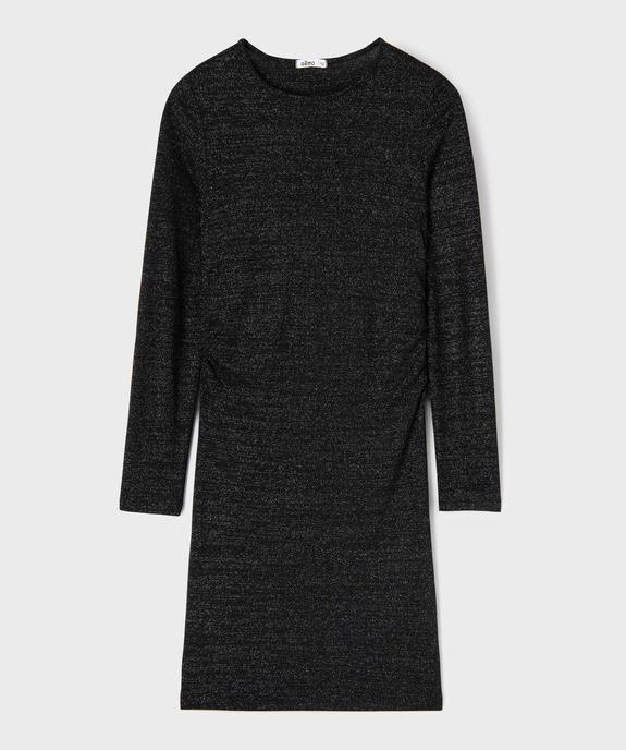 Robe manches longues coupe courte et ajustée en maille pailletée fille - GEMO (JUNIOR) Robe manches longues coupe courte et ajustée en maille pailletée fille vue1 - GEMO (JUNIOR) - GEMO