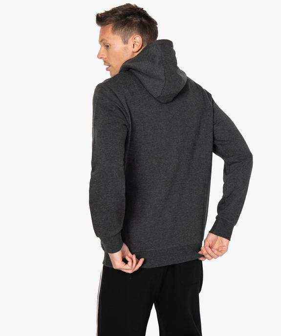 Sweat homme à capuche uni et molletonné vue3 - GEMO 4G HOMME - GEMO