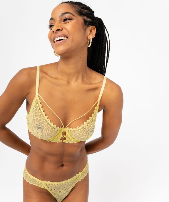 Soutien-gorge corbeille en dentelle fleurie et liens femme - GEMO(HOMWR FEM) Soutien-gorge corbeille en dentelle fleurie et liens femme vue6 - GEMO(HOMWR FEM) - GEMO
