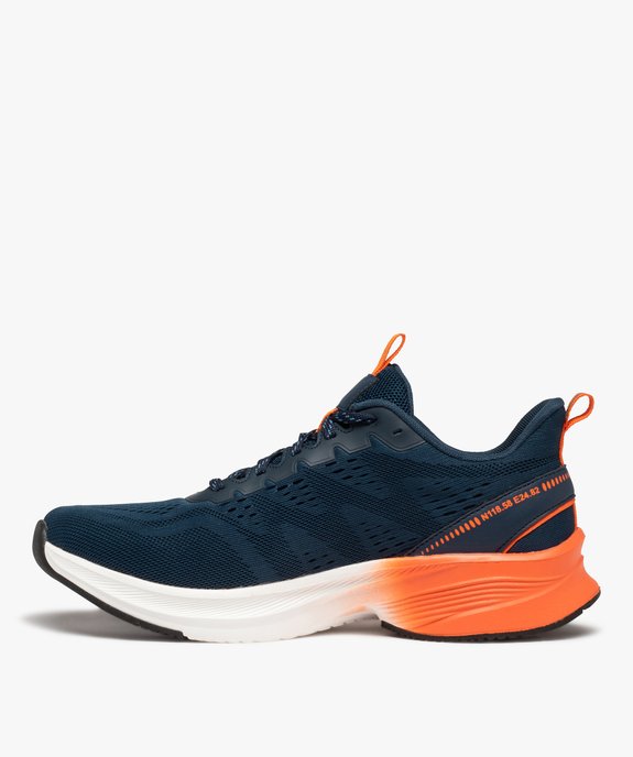 Baskets homme running en mesh détails fluo vue3 - GEMO 4G HOMME - GEMO