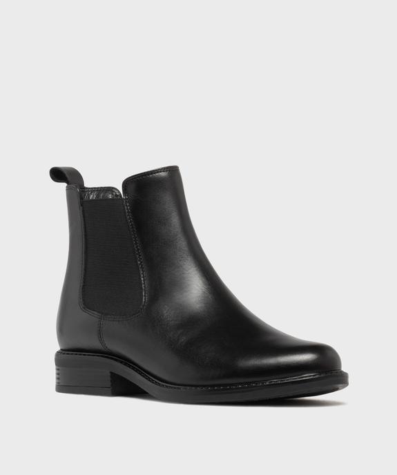 Chelsea boots en cuir lisse uni femme - Tanéo - TANEO Chelsea boots en cuir lisse uni femme - Tanéo vue2 - TANEO - GEMO