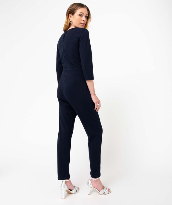 Combinaison pantalon femme avec haut croisé et boutons fantaisie vue3 - GEMO(FEMME PAP) - GEMO