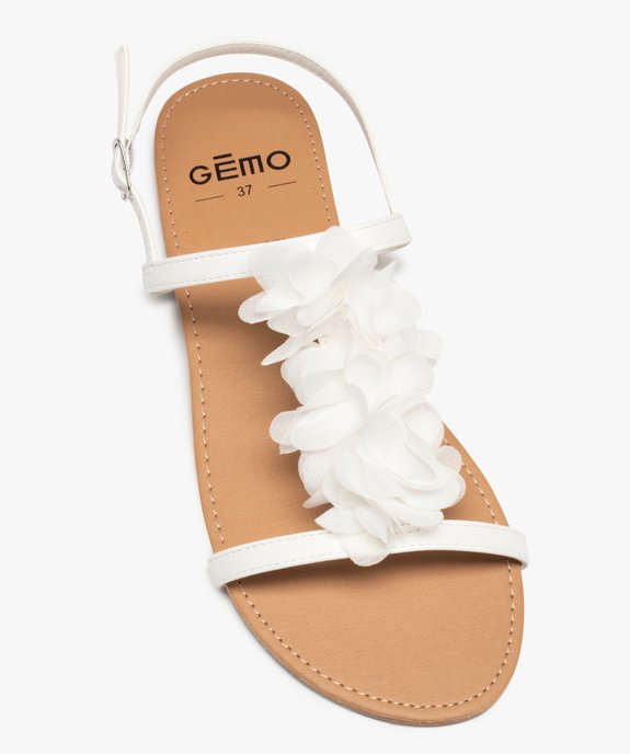 Sandales femme à talon plat ornées de fleurs en tissu vue5 - GEMO (CASUAL) - GEMO