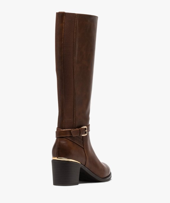 Bottes femme à talon dessus uni et détails métallisés vue4 - GEMO(URBAIN) - GEMO