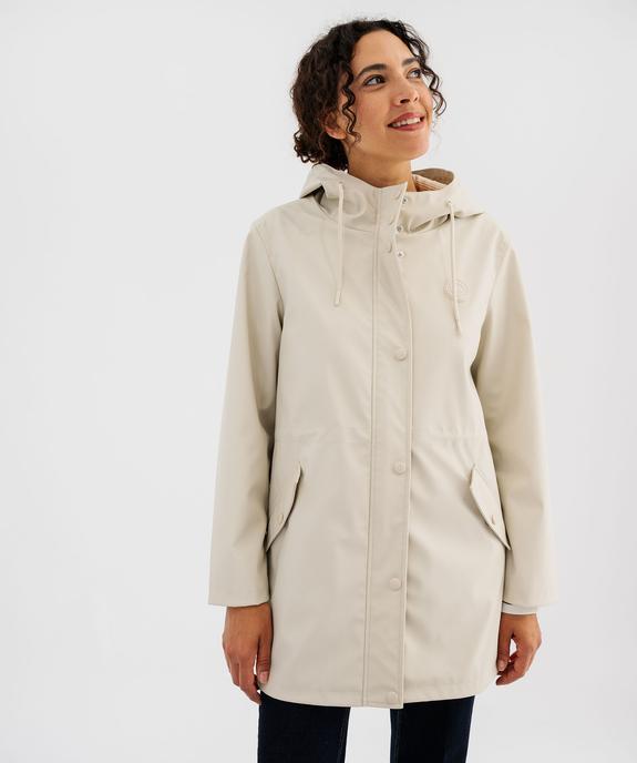 Imperméable déperlant à capuche rayée femme - LuluCastagnette vue6 - LULUCASTAGNETTE - GEMO