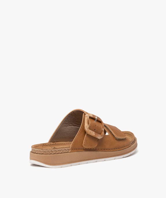 Mules femme confort unies à semelle compensée et brides larges vue4 - GEMO (CONFORT) - GEMO