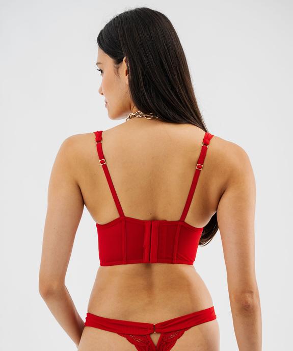 Soutien-gorge bustier push-up en dentelle vue4 - GEMO(HOMWR FEM) - GEMO