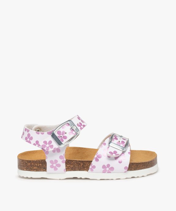 Sandales fille à brides à boucle fantaisie et semelle liège vue1 - GEMO 4G FILLE - GEMO