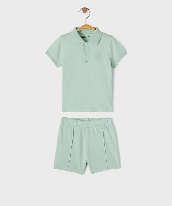 Ensemble 2 pièces bébé garçon short et polo vue1 - GEMO(BEBE DEBT) - GEMO