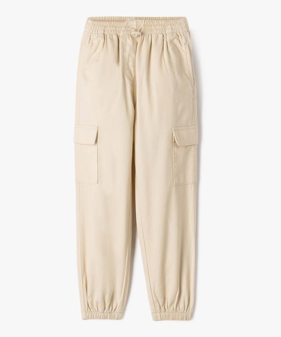 Pantalon cargo avec taille élastique fille vue1 - GEMO 4G FILLE - GEMO