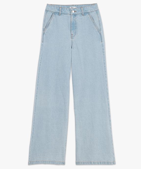 Jean flare en denim délavé à taille haute femme vue4 - GEMO(FEMME PAP) - GEMO