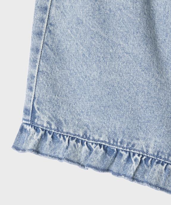 Short en jean à volants avec taille ajustable fille vue3 - GEMO (ENFANT) - GEMO