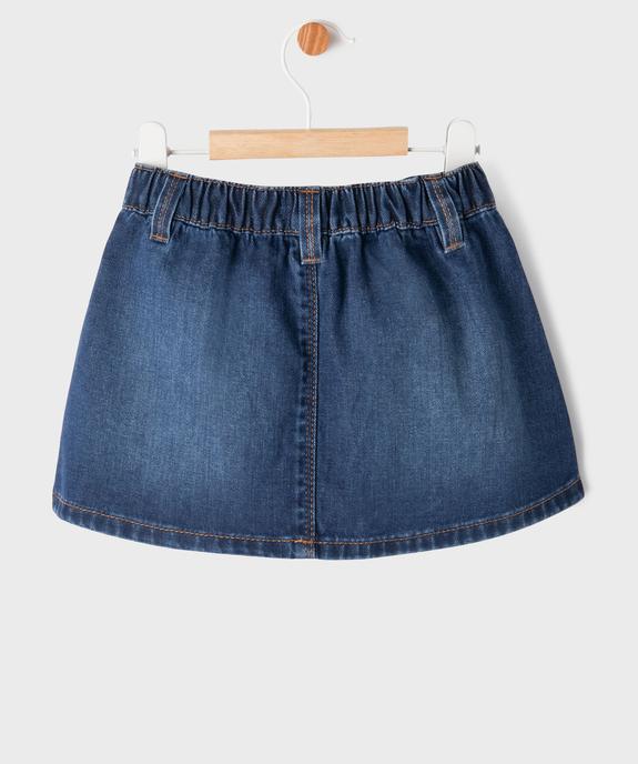 Jupe plissée en jean bébé fille vue3 - GEMO 4G BEBE - GEMO