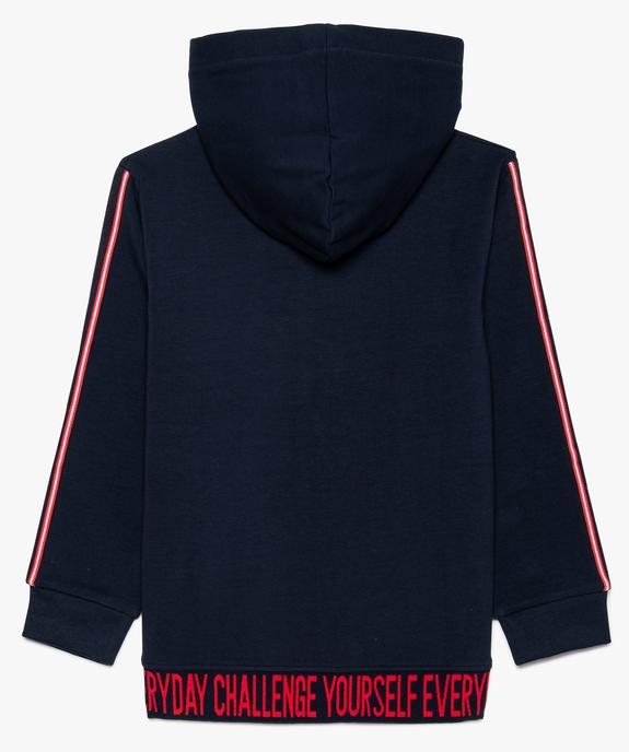 Sweat à capuche zippé bicolore garçon  vue3 - GEMO (ENFANT) - GEMO