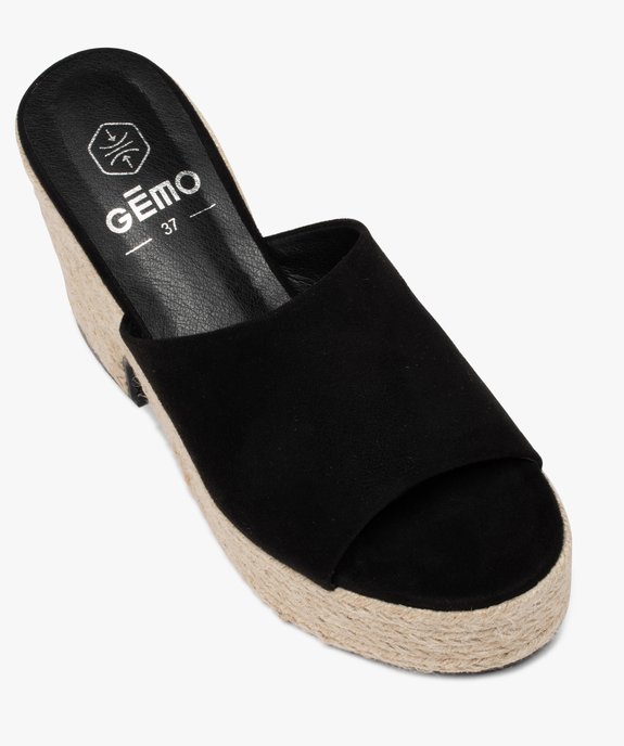 Mules femme extra hautes à semelle corde dessus uni vue5 - GEMO(URBAIN) - GEMO