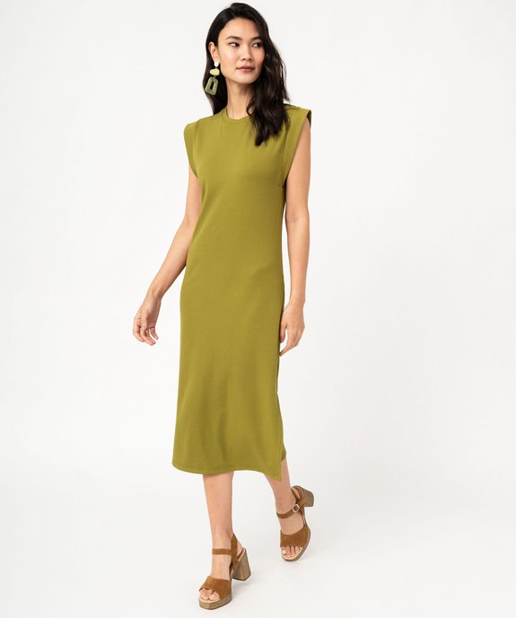 Robe midi sans manches en maille côtelée stretch femme vue1 - GEMO(FEMME PAP) - GEMO