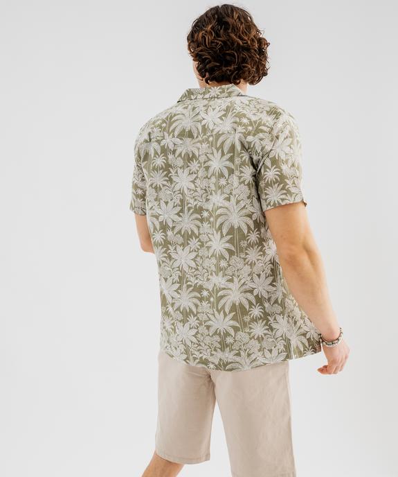 Chemise manches courtes en coton imprimé tropical homme vue3 - GEMO 4G HOMME - GEMO
