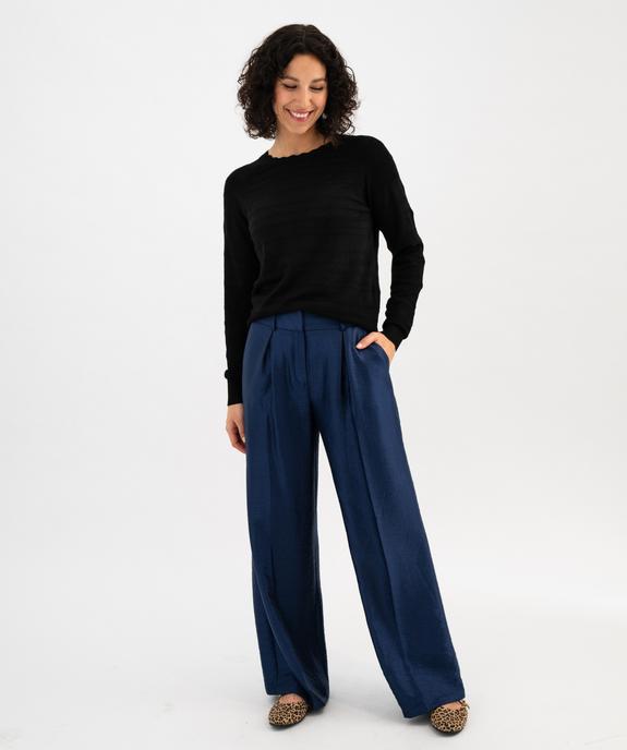 Pull col rond en maille fine femme  vue4 - GEMO 4G FEMME - GEMO
