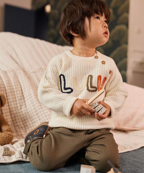 Pull grosse maille douillette et col rond bébé garçon - LuluCastagnette vue4 - LULUCASTAGNETTE - GEMO